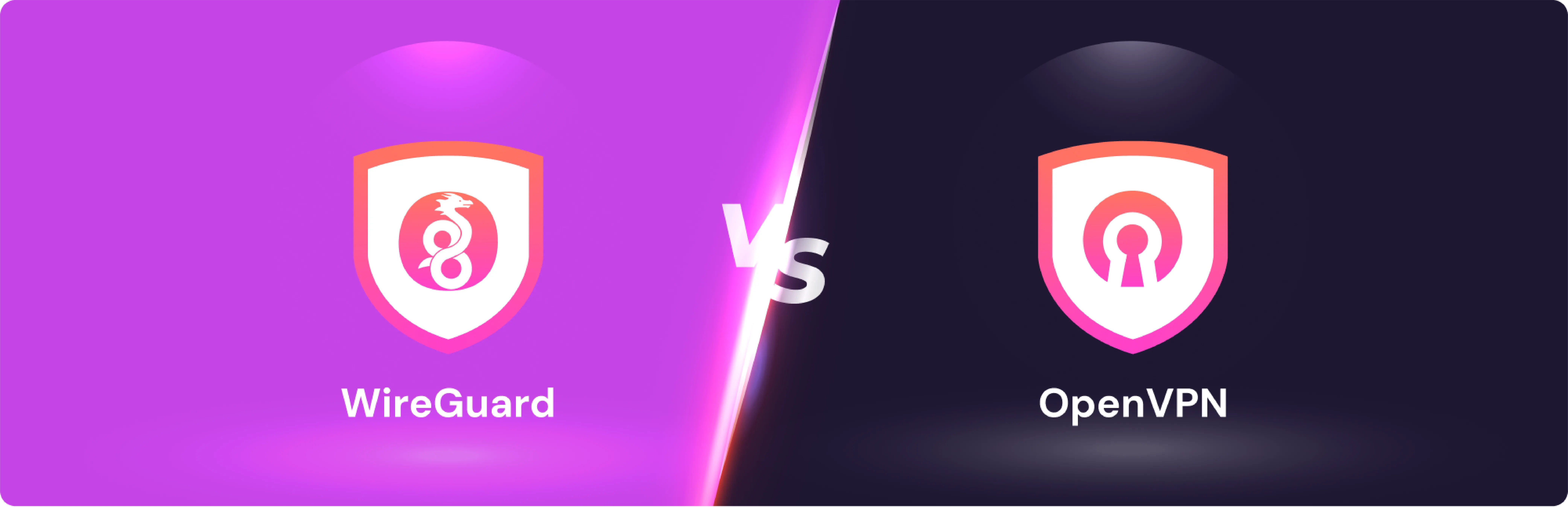 Wireguard vs Open VPN logos visualized